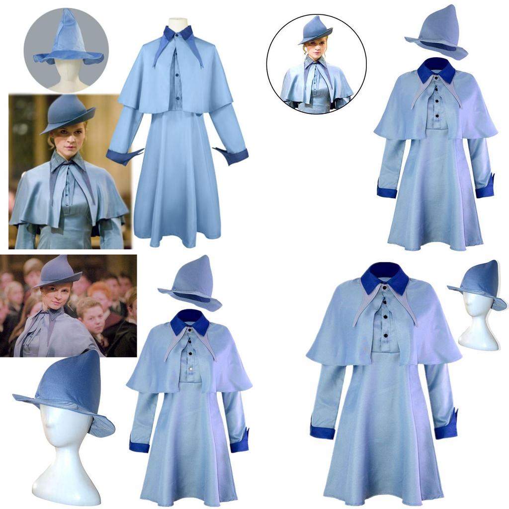 Harry Potter Beauxbatons School Uniform Fleur Delacour Costume Set For Cosplay