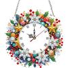 2D/Flache DIY Weihnachts-Acryl-Diamantmalerei-Ornament mit Uhrfunktion Diamantmalerei-Uhranhänger zur Heimdekoration