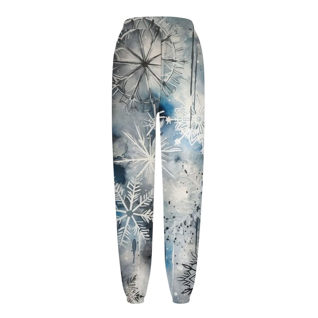 Women's Casual Fashion Christmas Printed Casual Sweatpants Elastic Waist Drawstring Pants