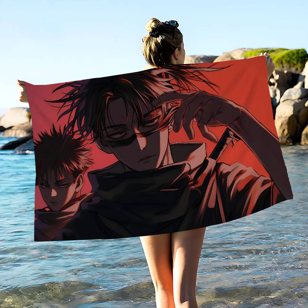 Jujutsu Kaisen Choso Yuji Microfiber Blanket Quick Drying Beach Towels Oversized Printing Super Absorbent Pool Towel Blanket