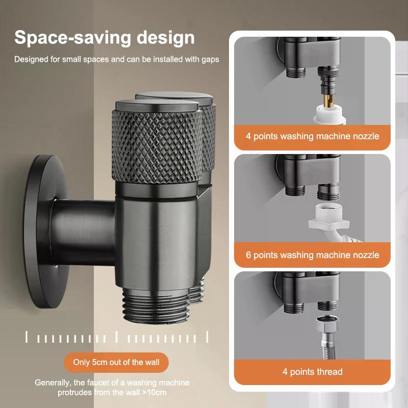 Stainless Steel One-point Two-water Angle Valve One-inlet Two-outlet Water Diverter Valve Independent Control Corner Valve