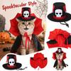 Zestaw Dekoracji Kostiumu Halloweenowego dla Zwierząt ze Szkieletem i Kotami