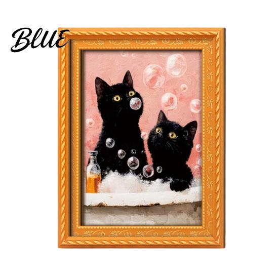 Retro Holz Fotorahmen Magnete Schwarze Katze Kühlschrankmagnet Saisonale Cartoon Küche Badezimmer Dekor Dekorativ Weichmagnetische Aufkleber Niedliches Thema