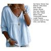 Women Tops V Neck 46085 Sleeves Pure Color Lace Splicing Design