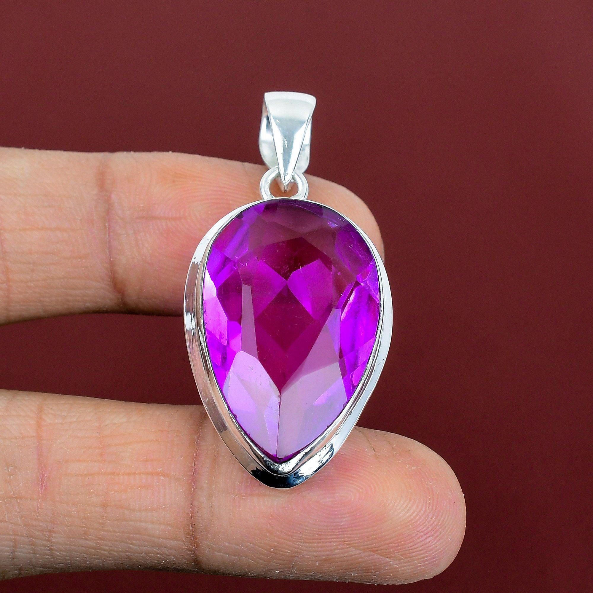 Faceted pink tourmaline pendant original gemstone pendant 925 sterling silver pendant pink tourmaline jewelry handmade pendant gifts for mom