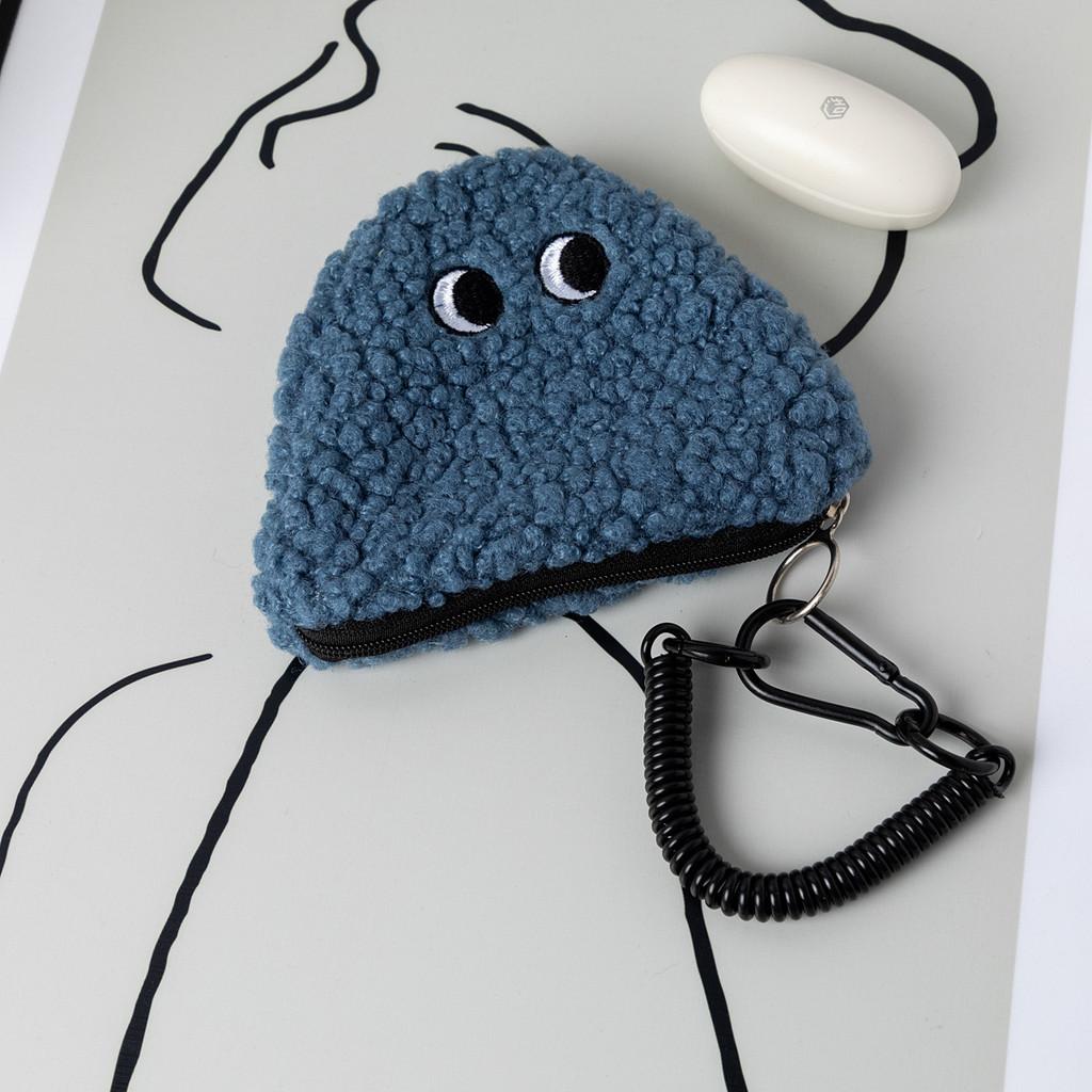 Cute Rice And Vegetable Roll Doll Plush Wallet Lightweight Polyester Hanging Storage Bag With Zipper Portable Niche Organizer