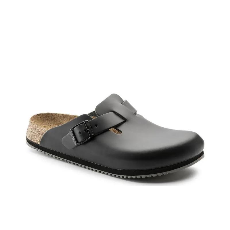 Birkenstock Boston Unisex Round Toe Buckle Thick Sole Clogs Black Narrow Fit 0060196 37