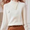 Women's French Elegant Pearl Floral Knit Sweater