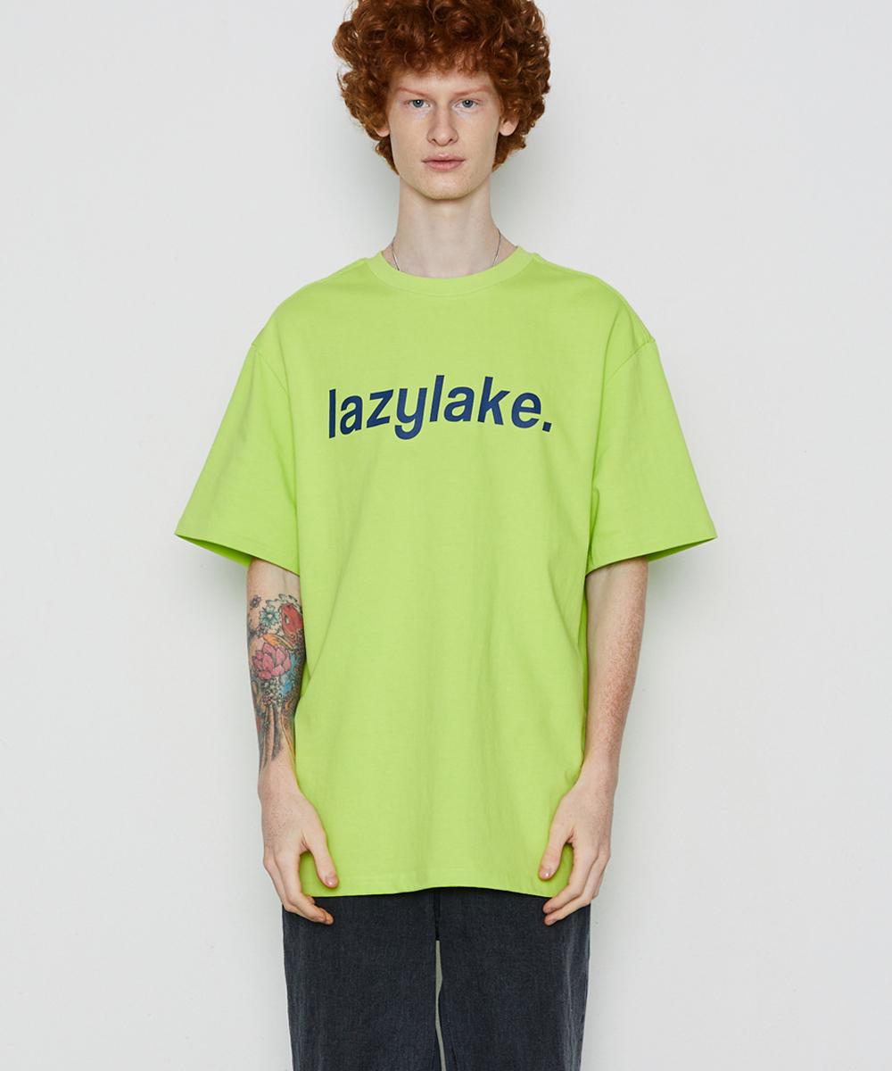 Lazy Lake Unisex Big Logo T-Shirt Yellow Green Neon Green/L