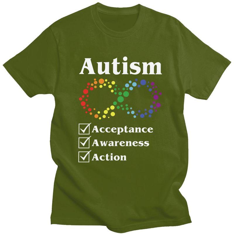 Men Autism Acceptance Awareness Action T Shirt Summer Short Sleeve 100 Cotton Tshirt Casual Creative Graphics Tees Shirt