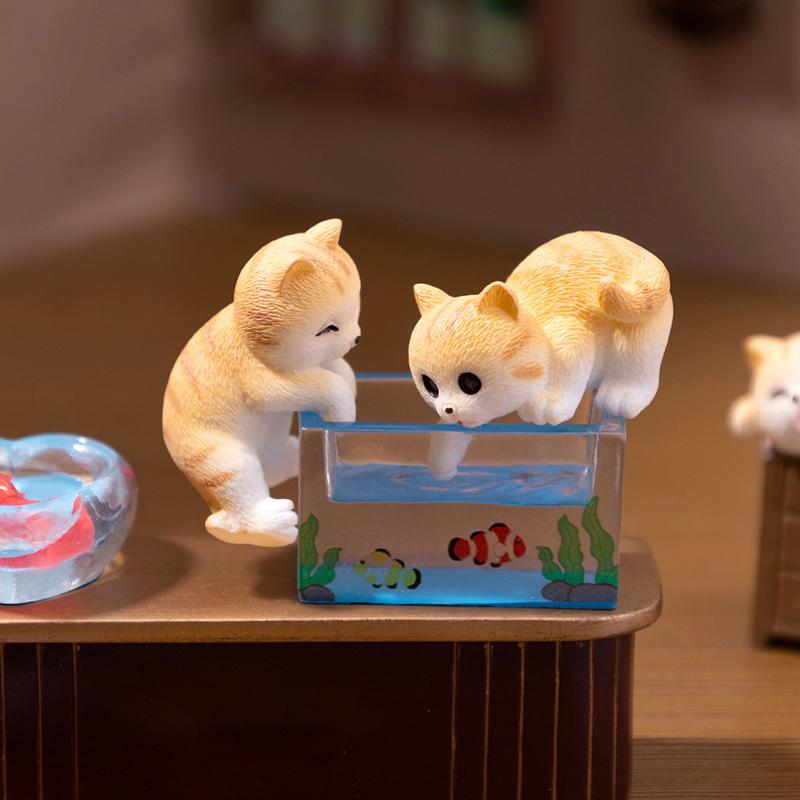 Customizable Miniature Cat Fishbowl Set for Unique Creative Micro Landscape Projects