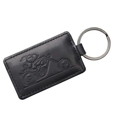 PEANUTS Keychain Genuine Leather Key Ring Series [Peanuts] Men's Women's "RIDER" [70709] (Black)