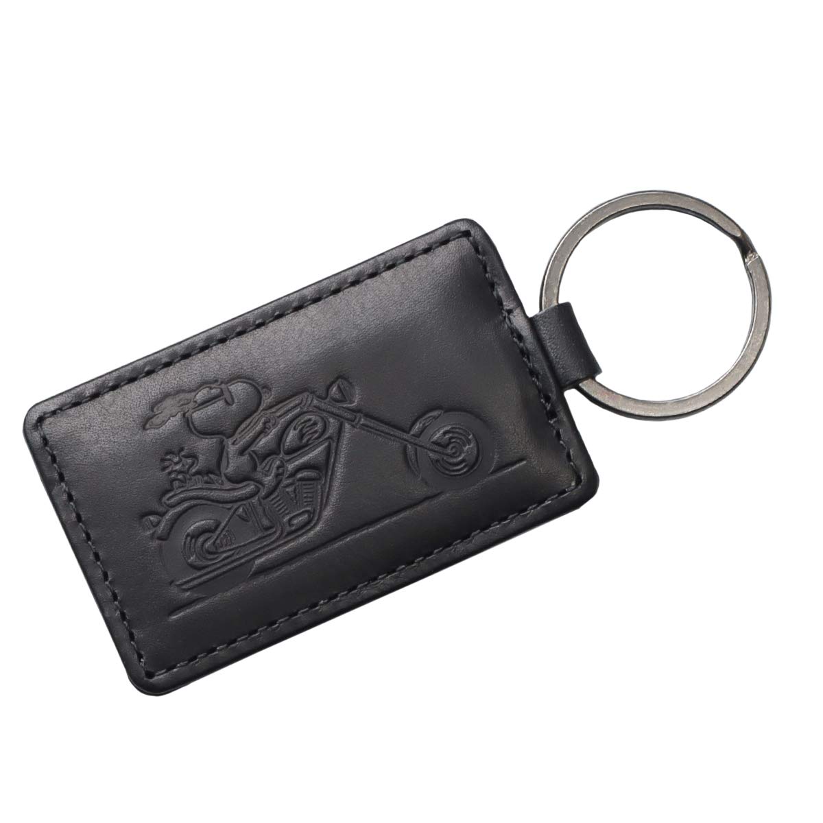 

PEANUTS Keychain Genuine Leather Key Ring Series [Peanuts] Men s Women s RIDER [70709] (Black) чорний