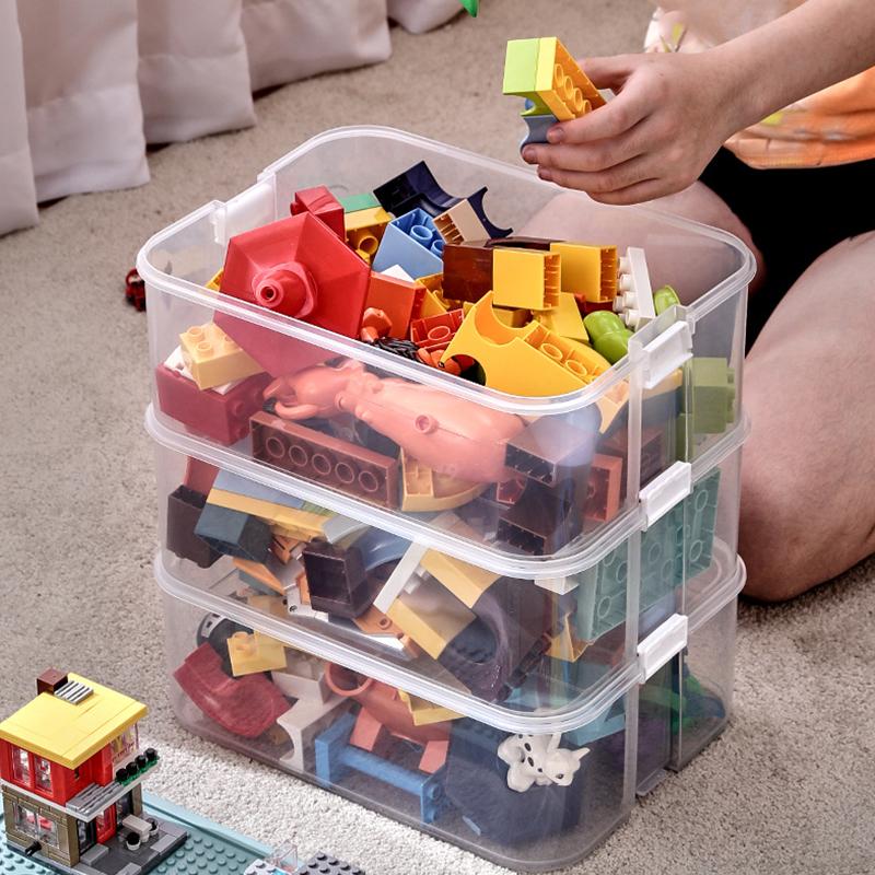 New Classified Storage Stackable Building Block Storage Box Transparent Dustproof Moisture-Proof Plastic Storage Boxes Kids Lego