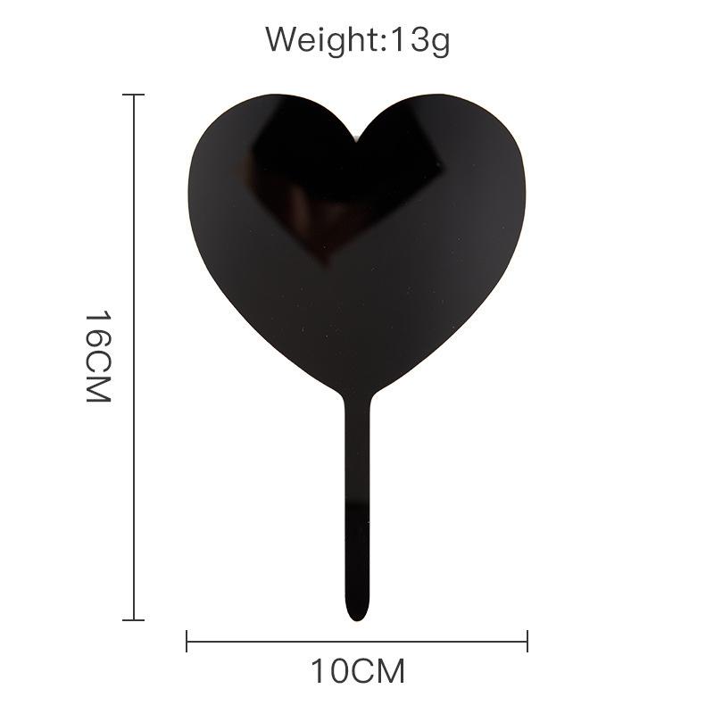 1PC  For Birthday Party Decoration Blank Wordless Circular Heart-shaped Chocolate Cake Dessert Plugin