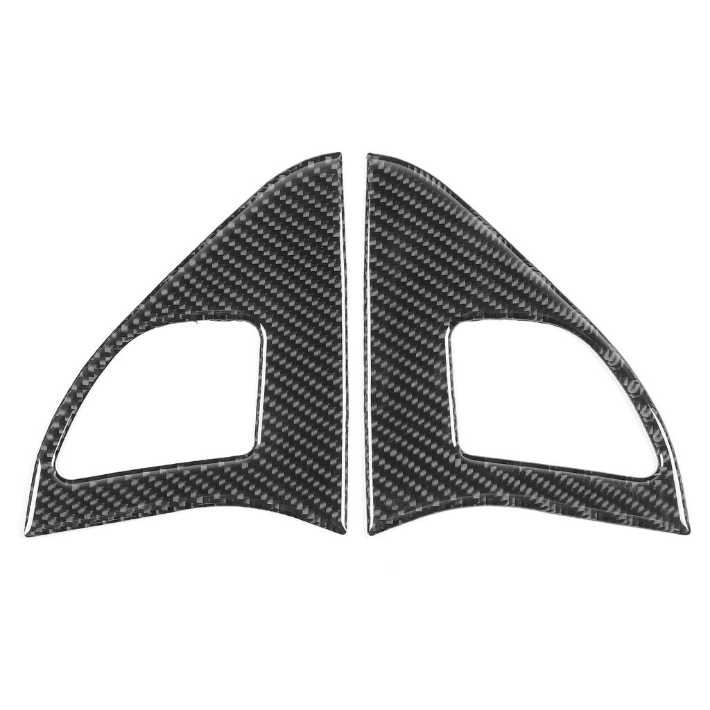 2Pcs Inner Door Horn Cover Carbon Fiber Frame Trim Left Right Fit for Mitsubishi Lancer GTS 08‑16