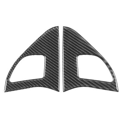 2Pcs Inner Door Horn Cover Carbon Fiber Frame Trim Left Right Fit for Mitsubishi Lancer GTS 08‑16
