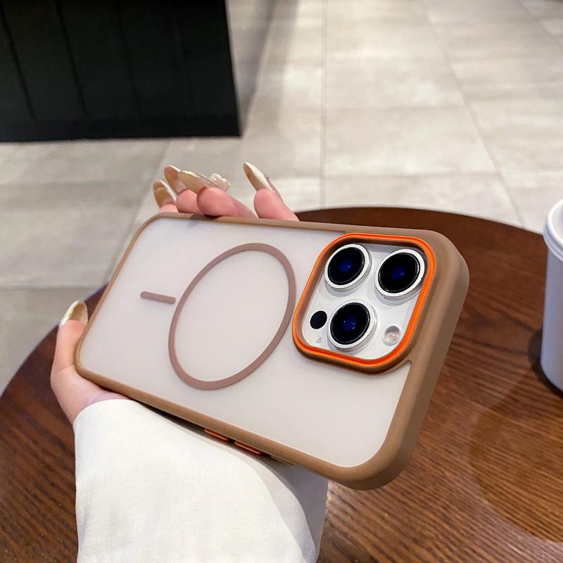 Transparente Matte Stoßfeste Kabellose Ladehülle Für iPhone 16 Pro Max 15 Pro 14 13 12 11 für Magsafe Magnetisch Stoßfest Hart PC Handyhülle