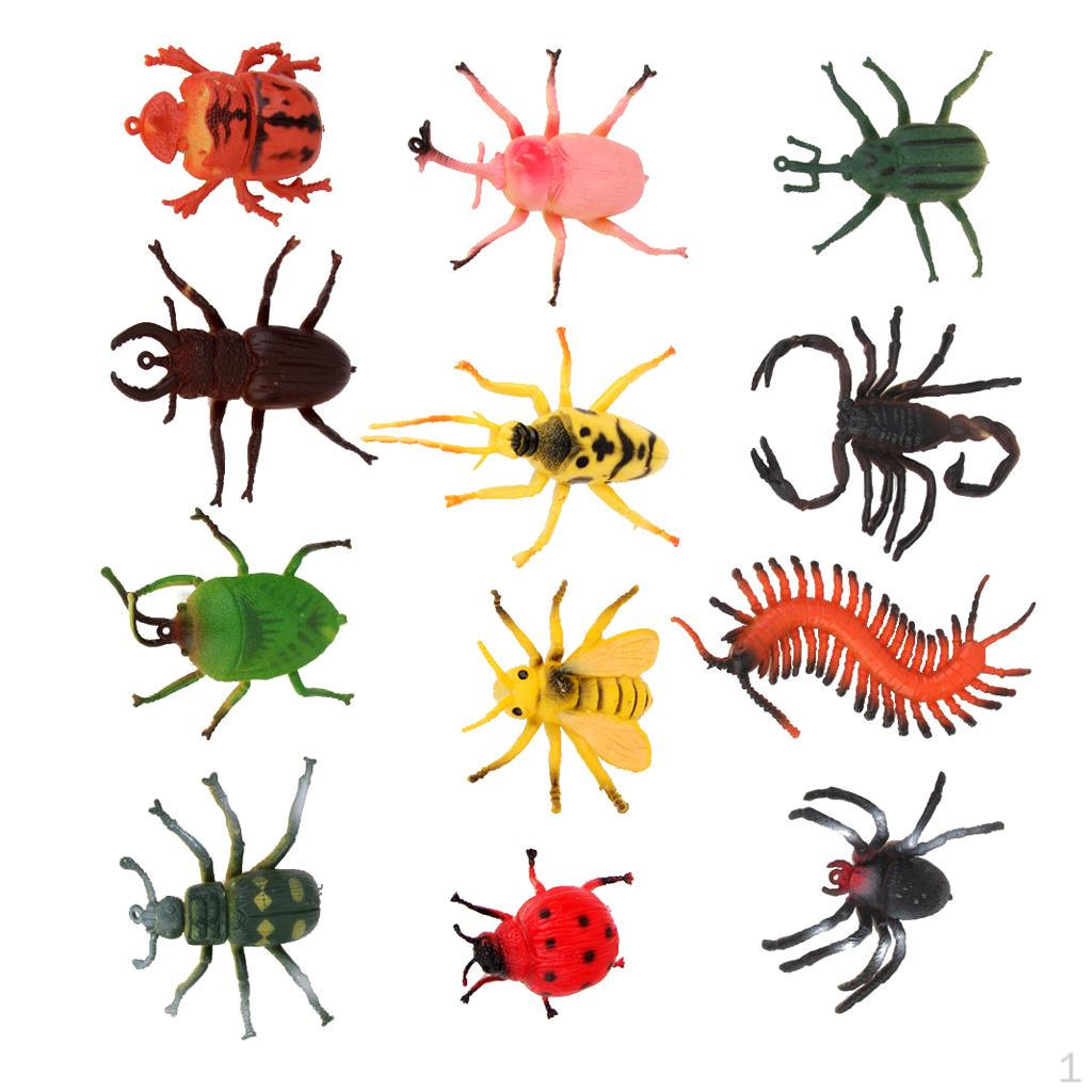 

12 Pieces Plastic Bugs Scorpion Model Animals Action Figures Kids Joke Toy Playsets