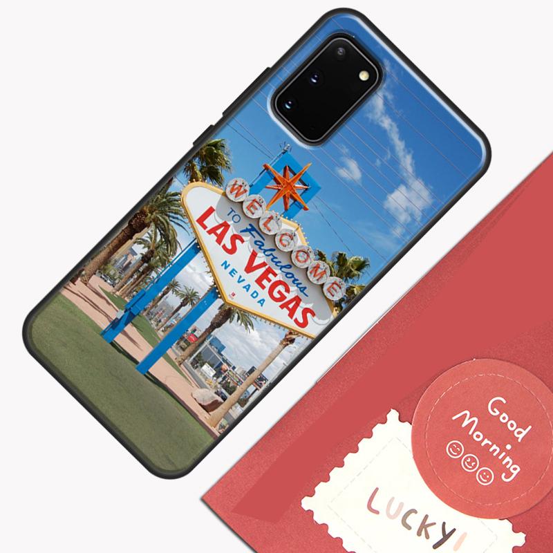 Las Vegas Sign LIGHTS Nevada Rome Phone Case For Samsung Galaxy S26 S25 S24 S20 S21 S22 S23 Ultra S10 Plus S25 FE Cover Shell