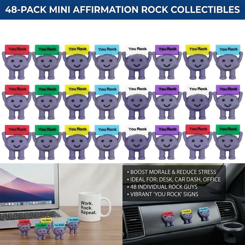 Rubber Motivational Car Decors You Rock Positive Figure Toy Motivational Gift For Dashboard And Desk
