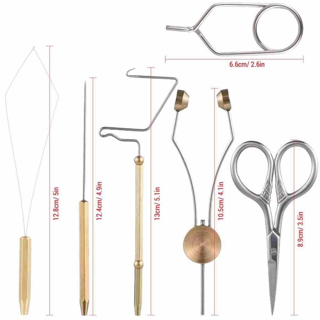 Fly Tying Tools Combo Kit Whip Finisher Bobbin Holder Bodkin Bobbin Threader for Fishing Lures