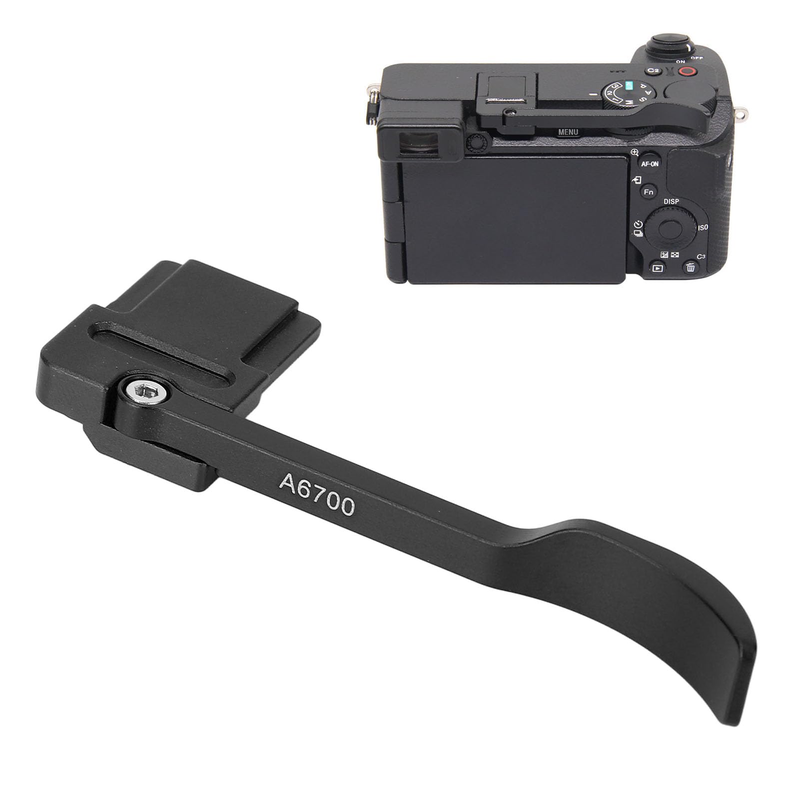 

Acogedor A6700 Metal Rest Hand Hot Shoe Rest Hand Aluminum Alloy Ergonomic 90 Degree Rotation for A6700 Camera Thumb-Up Grip, Thumb-Up Grip, Design, чорний