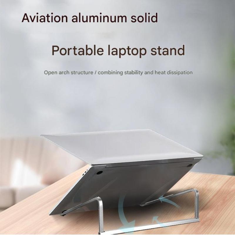 Foldable Aluminum Laptop Stand Ergonomic Notebook Holder For Desk Enhances Stability Heat Dissipation