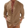 New Buckle-down Men's Retro Linen Casual Loose Long-sleeved Shirt