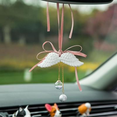 Delicate Angel Wing Design Vehicle Hanging Art User Friendly Gypsum Sculpture Small Car Interior Decoration Piece