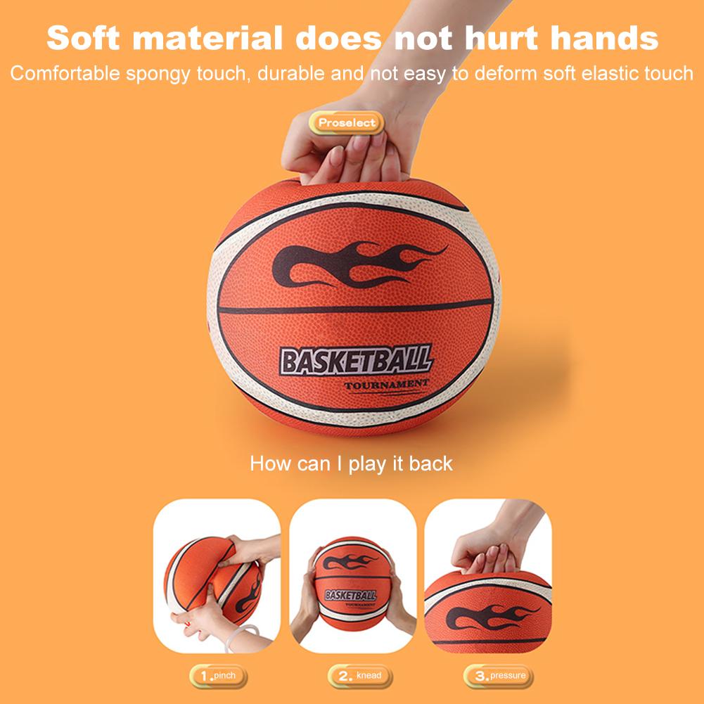 18/21/24cm Silent Basketball High-Resilience Quiet Basketball Size 3/5/7 No Noise Basketball for Various Indoor Activities
