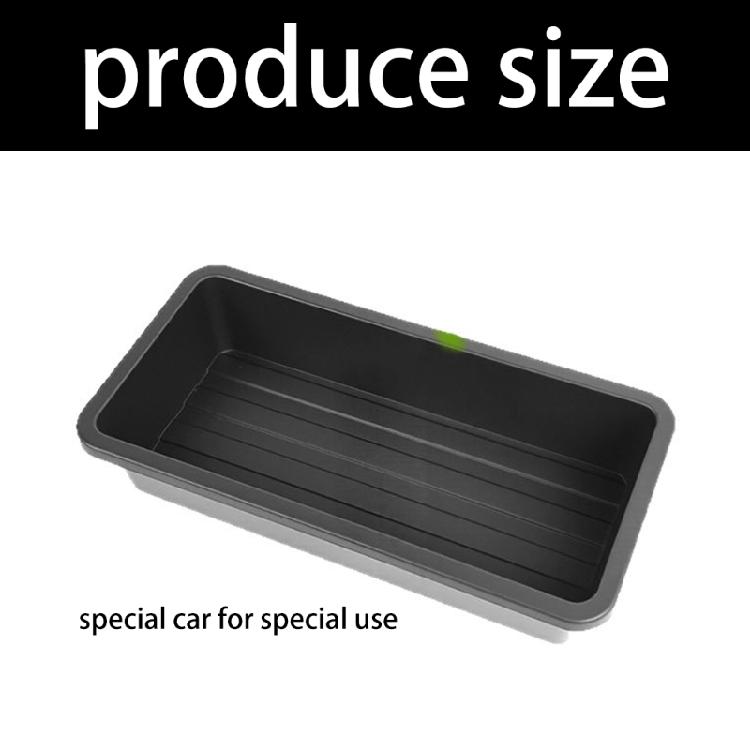 Black Under Seat Car Storage Tray for Front Seat Daily Carry, ABS Cabin Bin with Grooved Bottom and Slide-In Placement for Cabin Use