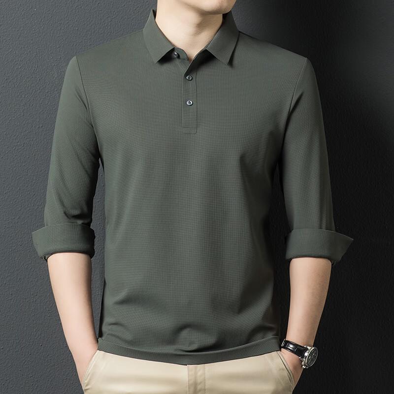 

Men s Waffle Weave Long Sleeve Polo Shirt XL