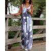 Women's Fashion Printed Camisole Pocket Wide Leg Jumpsuit