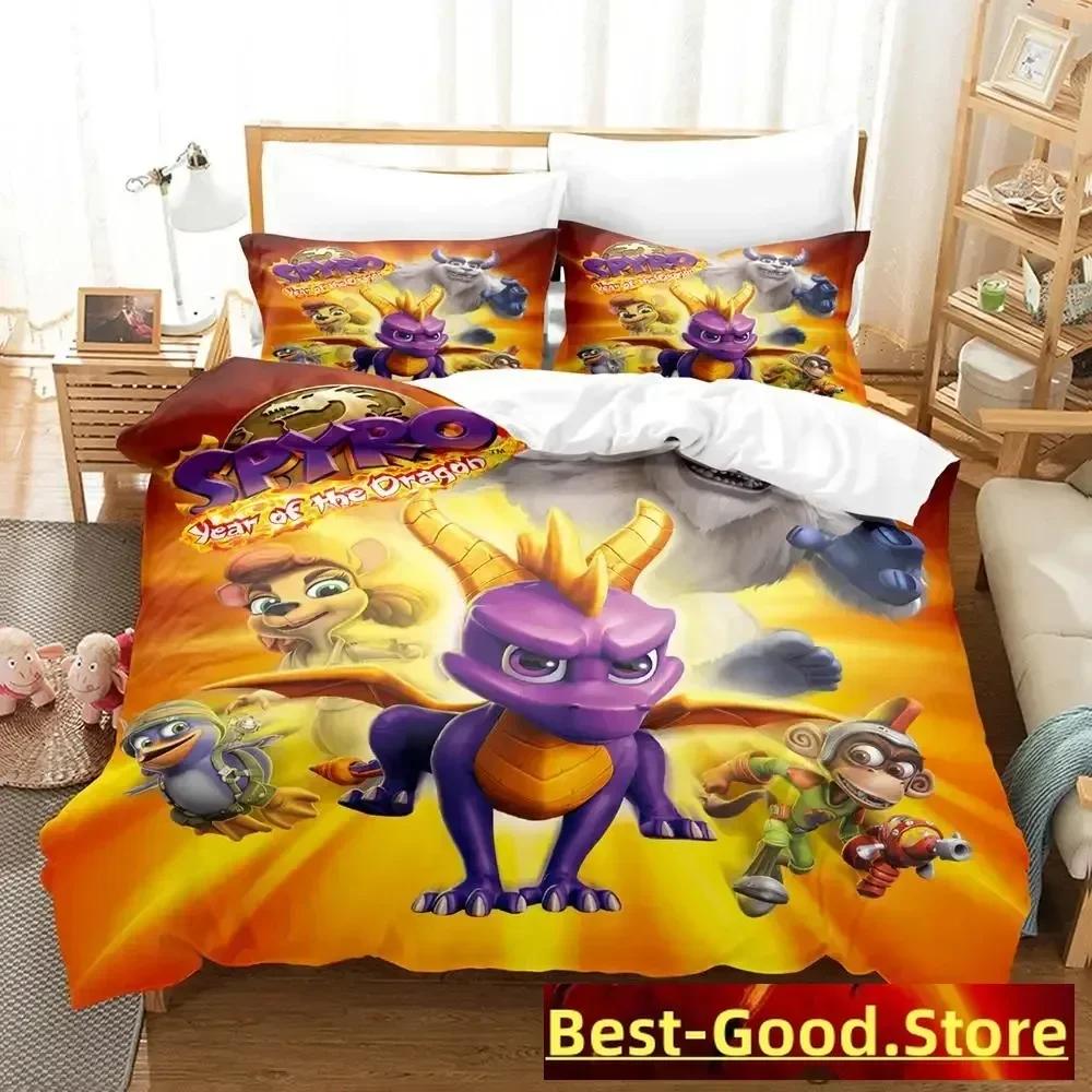 Neues Spyro reignited trilogy Bettwäscheset Einzelbett Twin Full Queen King Size Bettset Erwachsene Kind Schlafzimmer Bettbezugsets Anime Gme