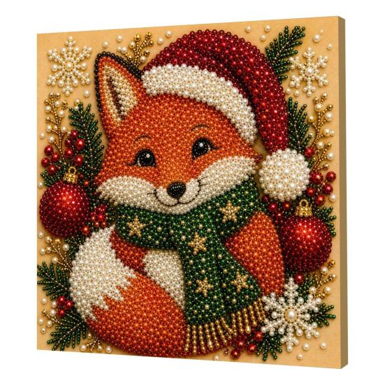 Kit per Creare Decorazioni da Parete Kit Artistico con Perle Finte di Natale, 20x20cm Pittura Natalizia Fai da Te Progetto di Artigianato Multidimensionale Diamanti 3D Scintillanti per Adulti, Festivo