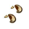 Korean Style Chunky Oval & Teardrop Metal Bean Stud Earrings