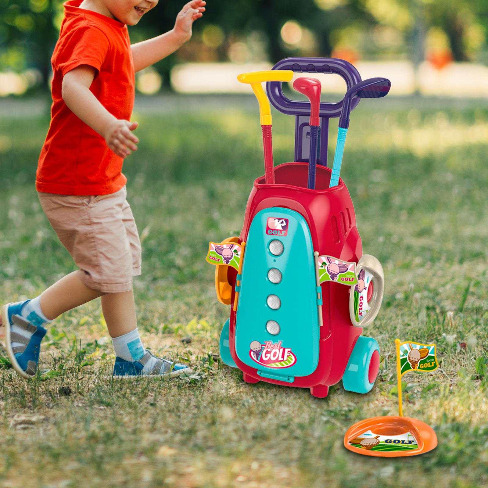 

Детский набор для гольфа, тренировочный паттер для игры в чемодан, игра на заднем дворе, красный