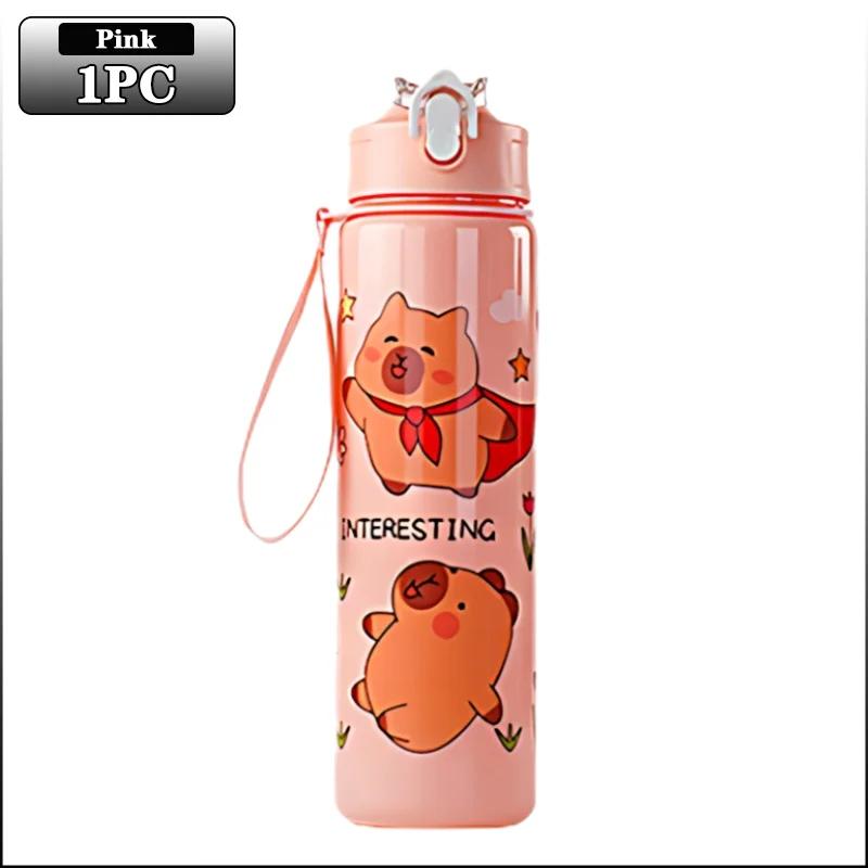 Capybara Straw Mug Cute Cartoon Portable Water Bottle with Carrying String for Kids Children Water Cup High Value Design