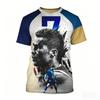 Sommer Kurzarm Portrait Fußball T-Shirt Herren Sport Lässig Outdoor Tägliches T-Shirt Modisch Bequem Locker Weich Atmungsaktiv T-Shirt