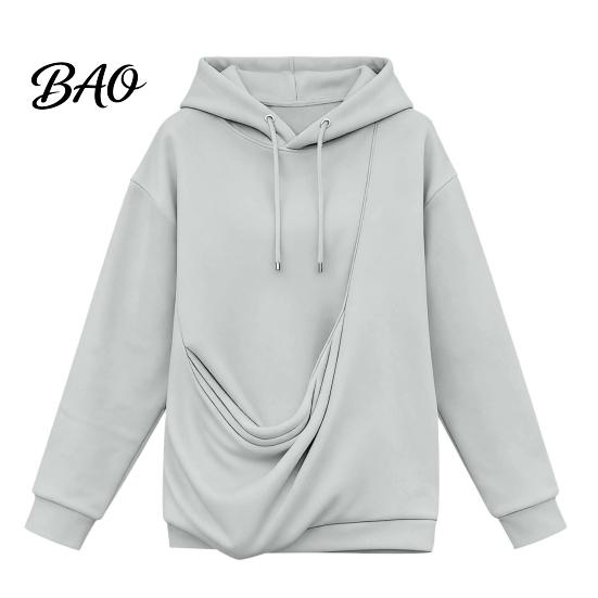 Entspannter Pullover Damen Haustier-Tasche Hoodie, Übergroßes Kapuzensweatshirt mit Kängurutasche, Katzenliebhaber Hoodie Hundetrage Top für Herbst Winter Lang