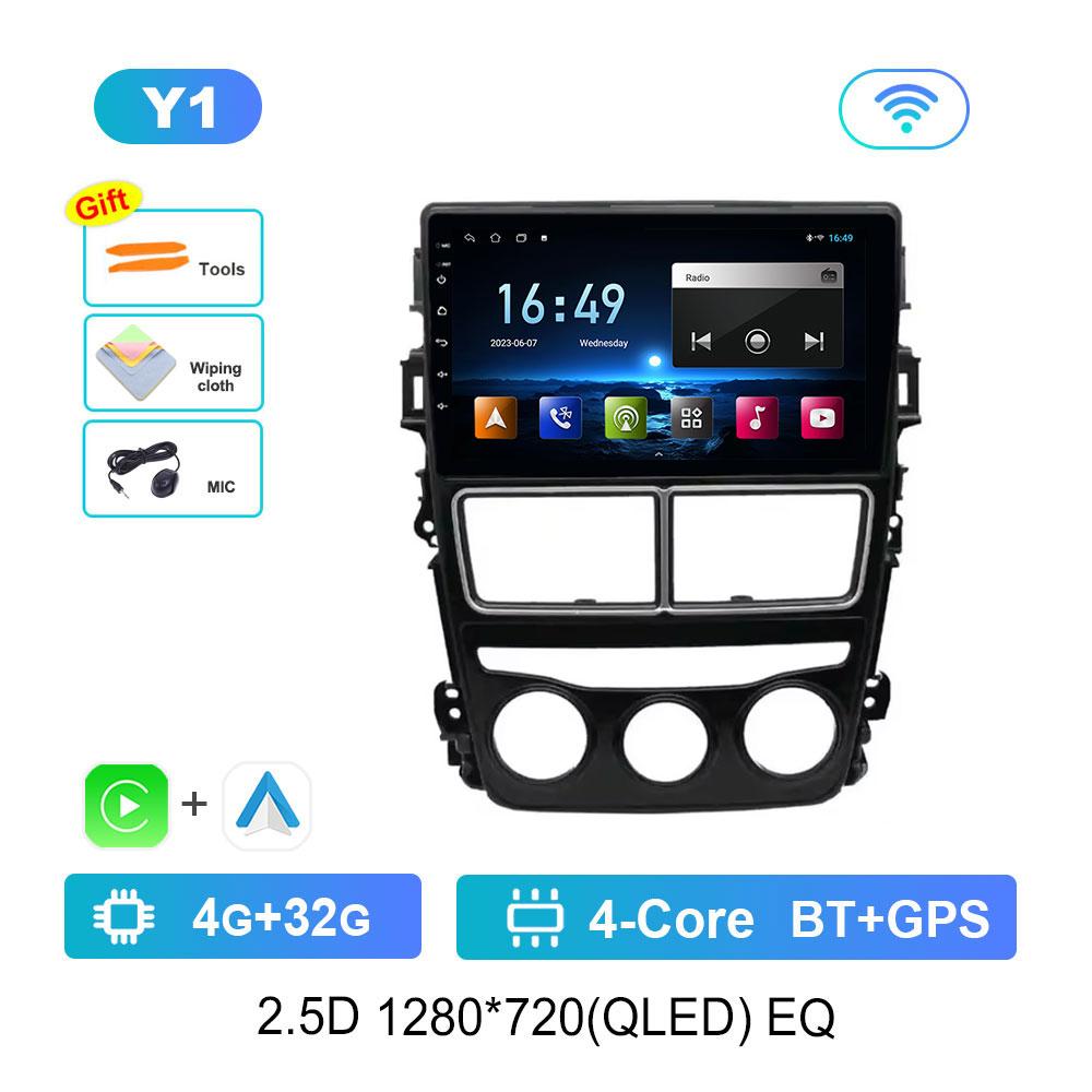 Car Radio Multimedia Player Android 14 Intelligent System for Toyota Vios Yaris 2018 - 2020 GPS 4G WiFi Bluetooth Split Screen