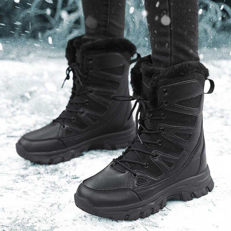 

TUINANLE Высококачественные зимние сапоги Женские плюшевые сапоги Обувь для мамы Ботильоны Теплая меховая обувь для ног 42 чёрный