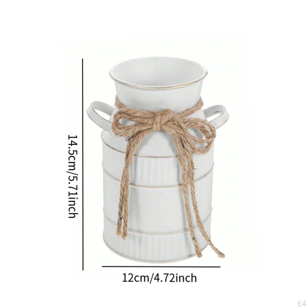 Vase Decorative Vintage Design Antique Flowers Bucket Milk Jug for Bedroom Flower Arrangements