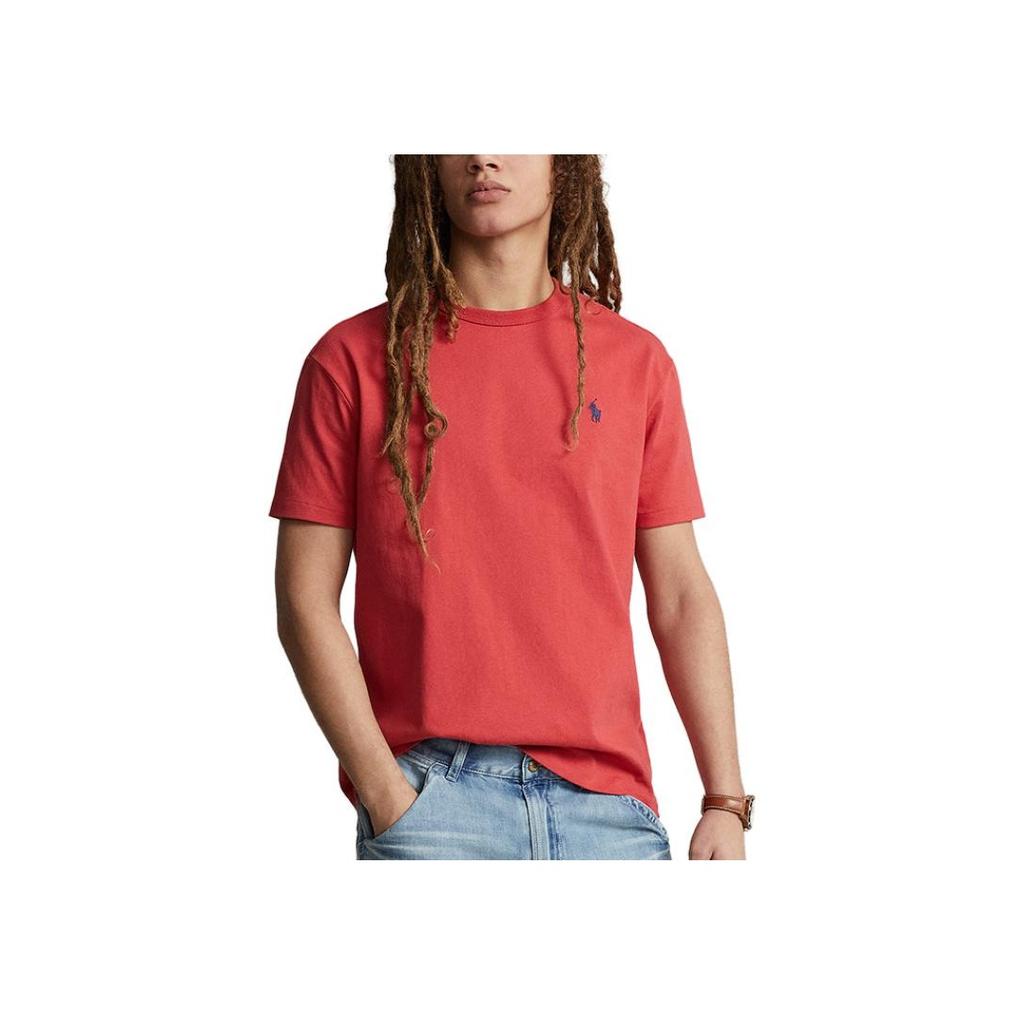 Polo Ralph Lauren FW23 Solid Color Straight Cut Casual Short Sleeve T-Shirt Men Tops Red MNPOTSH1N821835-620