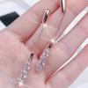1 Pair Personality Earrings Female Fashion And Elegant Long Drop-Shaped Alloy Earrings Rose Gold Earrings