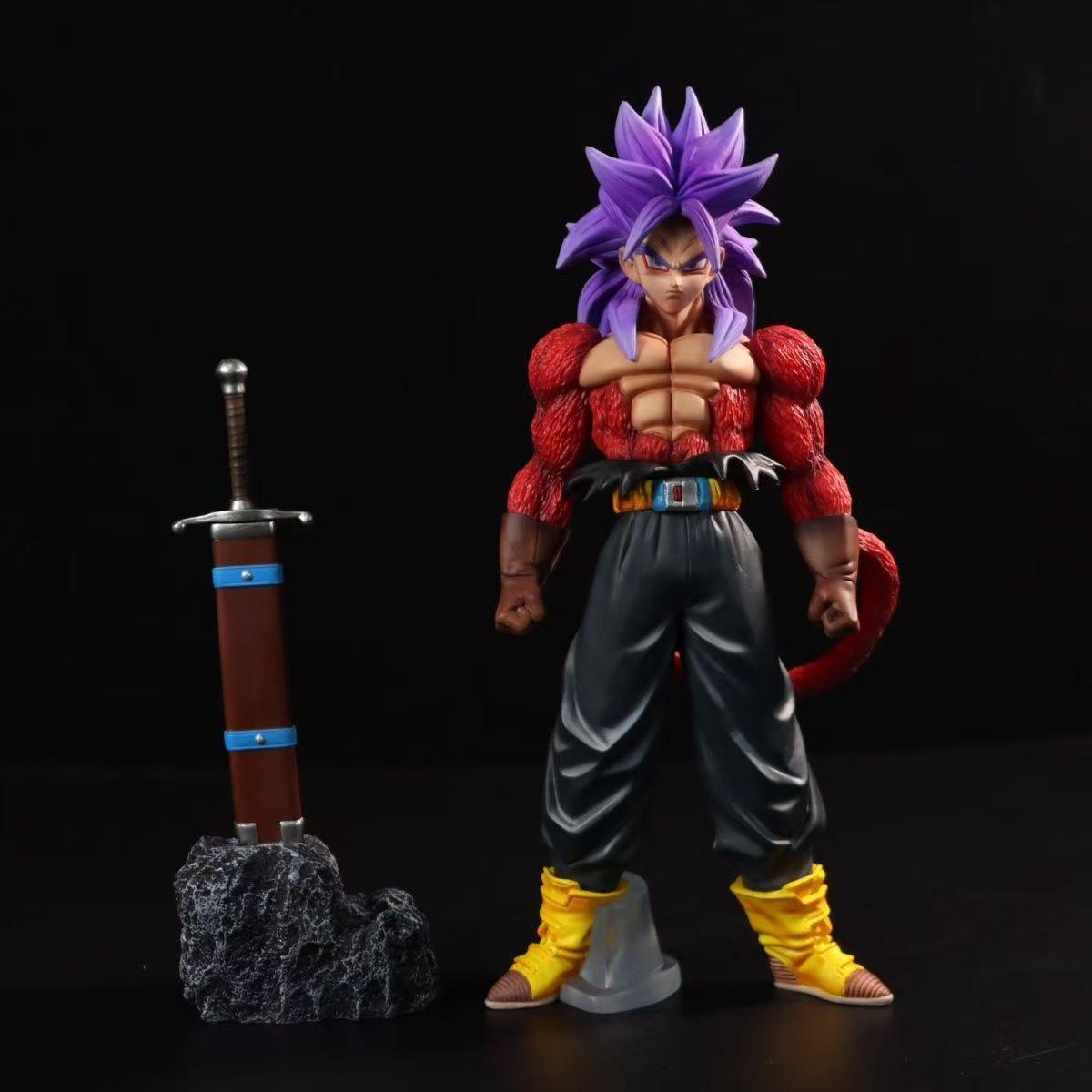 

Super Saiyan 4 Trunks Dragon BallZ The Fourth Form SSj3 Wukong 510.23nch/26cm Can move PVC Provocation Battle Figure Toys Gifts With box