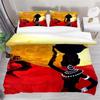 African Woman Bedding Set Vintage Africa Country Comforter Cover for Kids Boys Girls Teens Boho Style Exotic Nation Microfiber