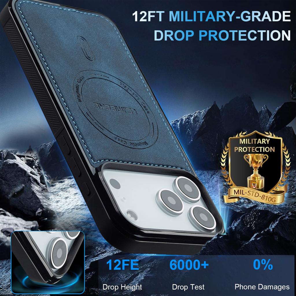 PU Leather Magnetic Phone Case for iPhone 17 16 15 14 13 11 17Pro Pro Max Plus Air 16E Mini MagSafe Wireless Charging Cover