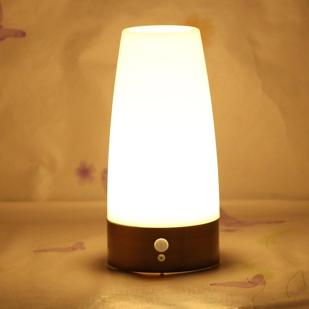 Smart Wireless Motion Sensor Night Light Battery Operated Lamp Bedside Table Desk Lamp for Bedroom